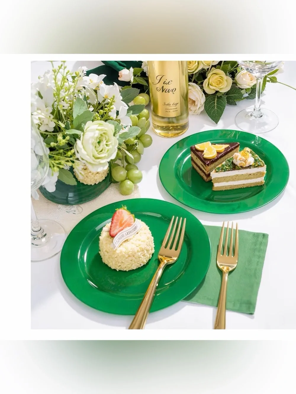 60PCS Green Plates & St. Patrick's Day Plates-Heavy Duty Dark Green For Party